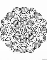 Mandala Flower Coloring4free 2021 Coloring Nature Flowers Pages Printable Related sketch template