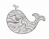 Whale Baleine Zentangle Colorare Coloriage Adult Wasserwelten Doodle Justcolor Adulti Aquatiques Mondes Malbuch Erwachsene Adultos Jolie Motifs Paradise Coloriages Adultes sketch template