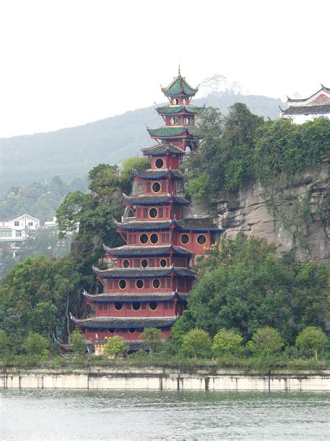 shibaozhai pagoda  yangtze river china china travel ferry