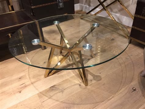 runder couchtisch glas metall glastisch rund gold tisch rund