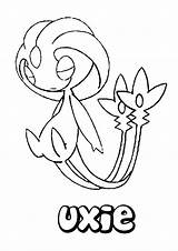 Uxie Mesprit Psychic Selfe Trio Bestcoloringpagesforkids Hellokids Ausmalen Pikachu Kleurplaten Pokémon Bulbasaur Cartoni sketch template