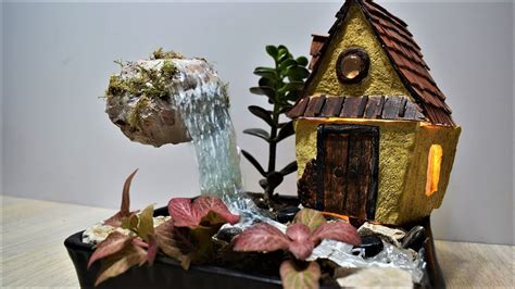 How To Make Fairy Garden With Hot Glue Waterfall Youtube