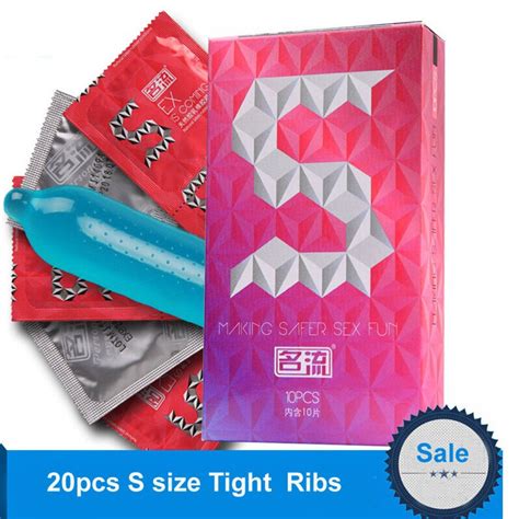 20pcs Male Small Size Tight Ribed Spikes Condoms Long
