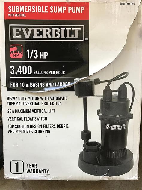 everbilt  hp submersible sump pump  vertical amazoncom