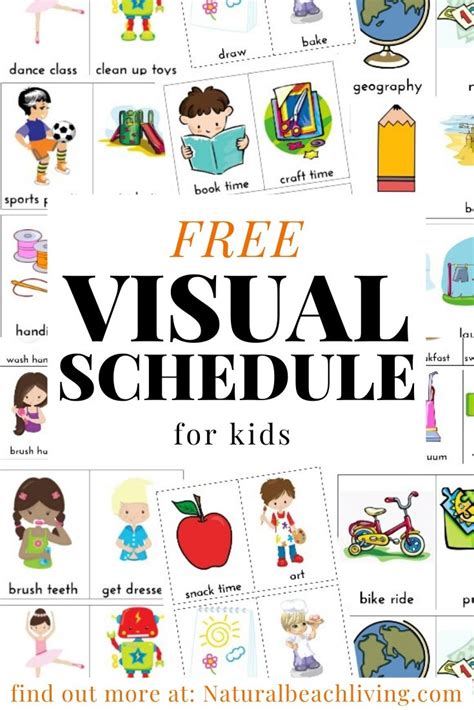 daily visual schedule  kids  printable natural beach living