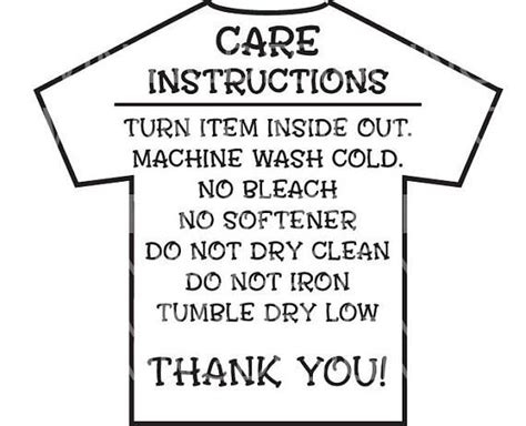 care instructions digital file  shirt care instructions mug care