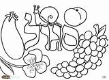 Coloring Pages Shabbos Fruit Torah Challah Color Salad Getcolorings Printable Hebrew Tots sketch template