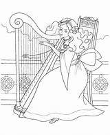 Arpa Tocando Dibujos Harpa Coloring Colorironline Harp sketch template