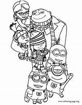 Coloring Minions Gru Despicable Agnes Edith Margo Pages Printable Colouring Color Characters Movie sketch template