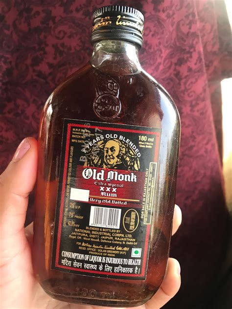 monk authentic indian rum  monk rum  monk rum bottle