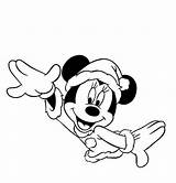 Mouse Minnie Coloring Pages Christmas Printable Visit sketch template