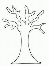 Tree Coloring Leaves Printable Outline Pages Without Trunk Bare Colouring Leafless Drawing Branches Clipart Branch Trees Pattern Fall Kids Template sketch template