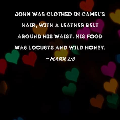 mark 1 6 john was clothed in camel s hair with a leather belt around