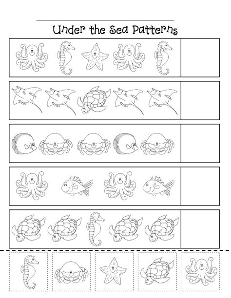 ocean patterns scribd pattern worksheets  kindergarten patterning