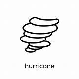 Uragano Icona Raccolta Typhoon Lineare Meteorologia Sottile Isolata Linea Profilo Uragan Thin sketch template