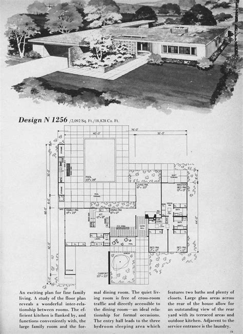 mid century floor plans images  pinterest vintage house plans vintage homes