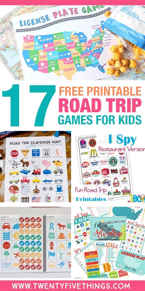 road trip bingo game  kids homemaking expert printable road