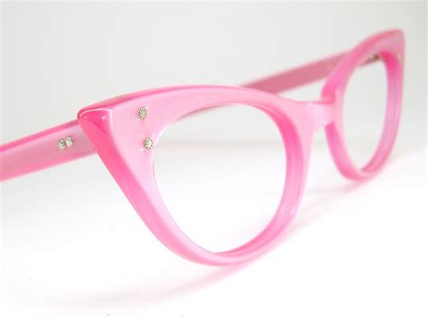 vintage eyeglasses pink pointy cat eye frame by vintage50seyewear
