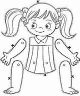 Body Coloring Parts Pages Kids Preschool Puppets Paper Printable Puppet Printables Worksheets Crafts Activities Split Dolls Jumping Color Kindergarten Template sketch template
