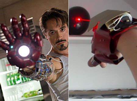 geek builds real life iron man repulsor glove  fires burning lasers