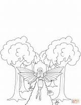 Coloring Forest Path Pages Fairy Walking Printable sketch template
