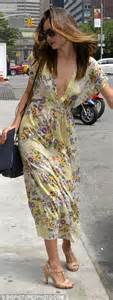 Miranda Kerr Sexes Up Her Floor Length Dress With A Plunging Neckline