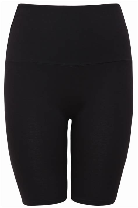 black tummy control soft touch legging shorts plus size 14 to 32