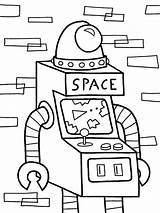 Robot October Coloring sketch template