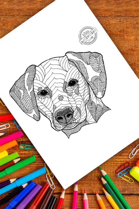 dazzling zentangle dog coloring page kids activities blog