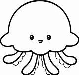 Jellyfish Coloring Cute Pages Kids Crab Baby Unicorn Drawing Clipart Animals Printable Drawings Colouring Hippo Print Easy Color Animal Unicorns sketch template