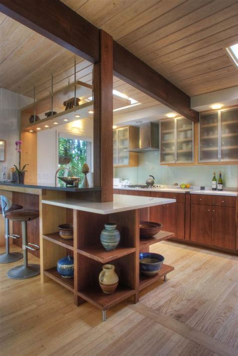 muebles de cocina disenos modernos de madera colgantes elegantes