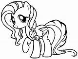 Pony Little Coloring Pages Cute Fluttershy Getcolorings Color sketch template