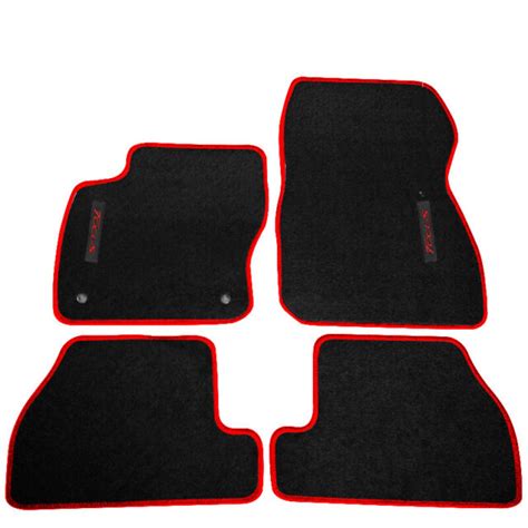 ford focus floor mats black nylon carpets  red trim red focus ebay