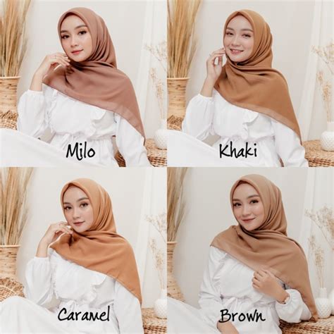 Hijab Bella Square Warna Cream
