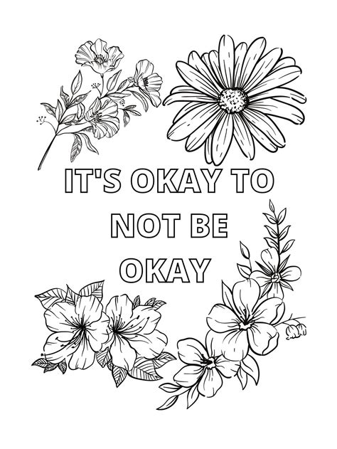 mental health coloring page etsy