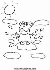 Pig Peppa Coloring Muddy Pages Puddles Puddle Jumping Colouring Trace Bubakids Cartoon Thousand Photographs Through Online Designlooter Drawings Getcolorings Her sketch template