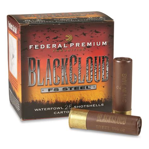 rounds federal premium black cloud fs steel  gauge   shot shells   gauge