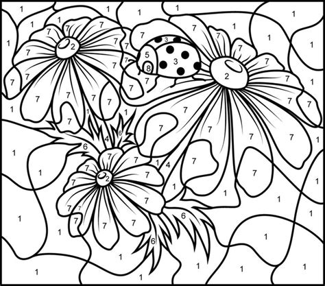 color  number coloring pages  adults  getdrawings