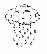 Coloring Raindrop Rain Cloud Pages Raindrops Rainfall Printable Template Drawing Clouds Color Clipart Drops Falls Sheets Print Designlooter Falling 688px sketch template