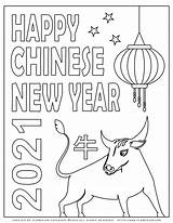 Year Chinese Coloring 2021 Pages Planerium Happy Ox Lunar Kids Login Templates Printables English Poster sketch template