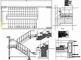 Staircase Sectional Cut Office Building Details Dwg  Cadbull Description sketch template