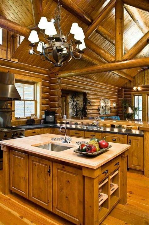 pin  anita askew  log cabins log home kitchens log home kitchen cabin kitchens