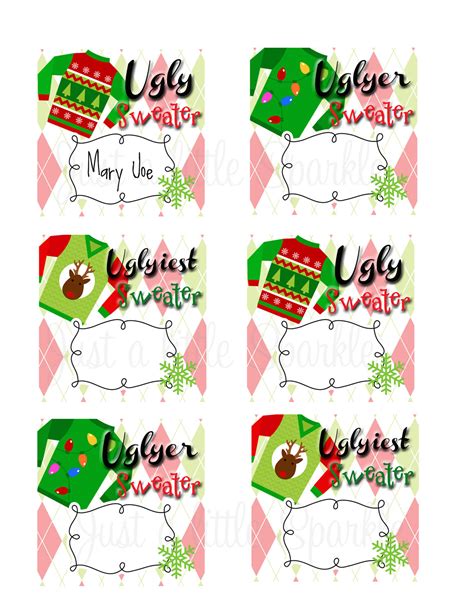 ugly sweater voting ballots diy  print winner ribbons