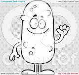 Pickle Coloring Cartoon Waving Mascot Pages Rugrats Pickles Outlined Vector Cory Thoman Tommy Jar Illustration Surprise Transparent Printable Stock Background sketch template