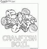 Coloring Pages Boil Crawfish Gras Mardi Country Drawing Louisiana Party Kids Color Cajun Low Outlet Sheets Printable Colored Activity Scenes sketch template