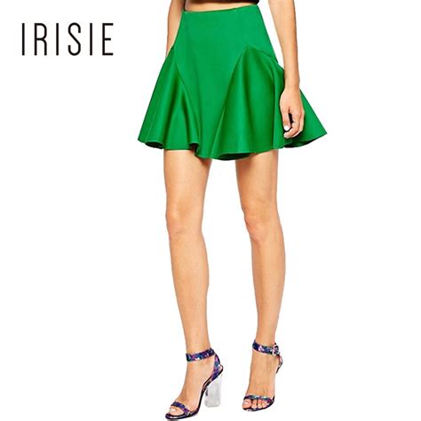 irisie apparel green ruffle ruched sweet mini skirt cute elegant female