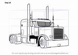 Peterbilt 379 Zeichnungen Rig Drawingtutorials101 Camiones Camion Malen Optimus Lifted Chevy Kenworth Scania Lkw Automobil sketch template
