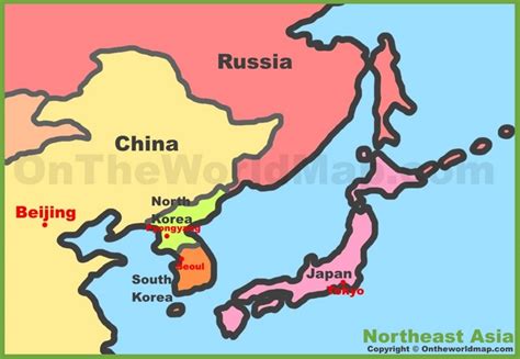 Map Of Northeast Asia Asia Map East Asia Map Asia