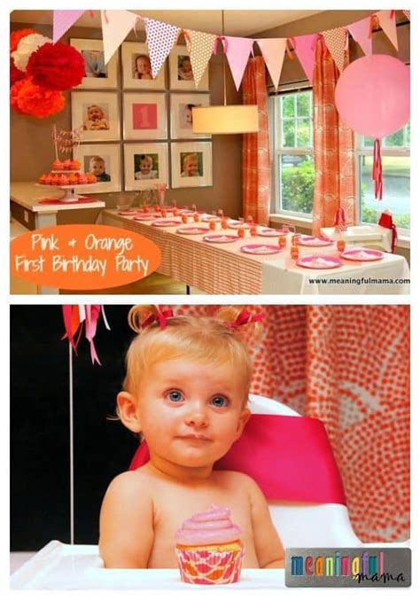 pink  orange  birthday party