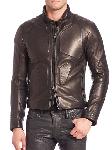 lyst ralph lauren black label leather biker jacket  black  men